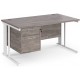 Maestro Cable Managed 800mm Desk with Two Drawer Pedestal